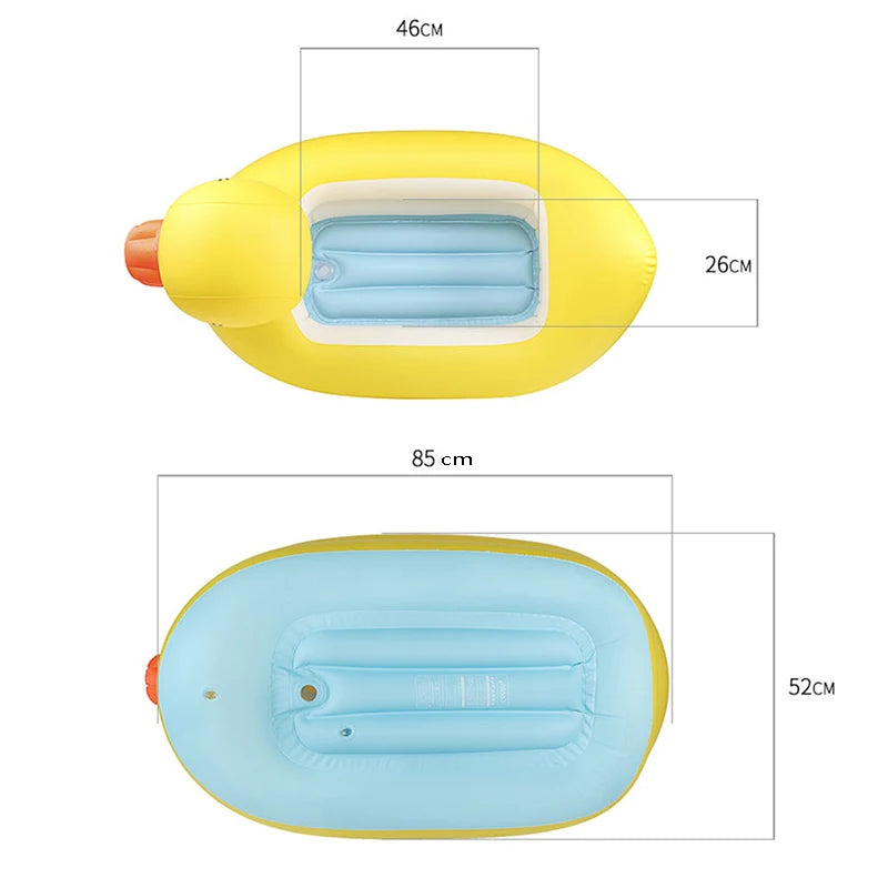 Infant Cartoon Inflatable Duck Bathing Pool Play Water Pit Bathing Basin Suitable For 0-6 Years Old Baby Inflatable Water Pool
