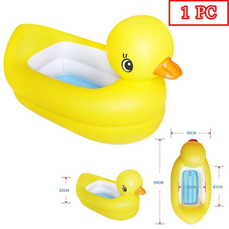 Infant Cartoon Inflatable Duck Bathing Pool Play Water Pit Bathing Basin Suitable For 0-6 Years Old Baby Inflatable Water Pool