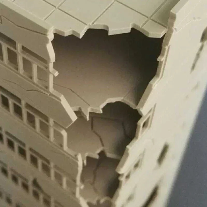 Hot 1/144 Outland Models Railway Scenery City Ruin Building Abandoned Tall Office N Scale model toys children's christmas gifts