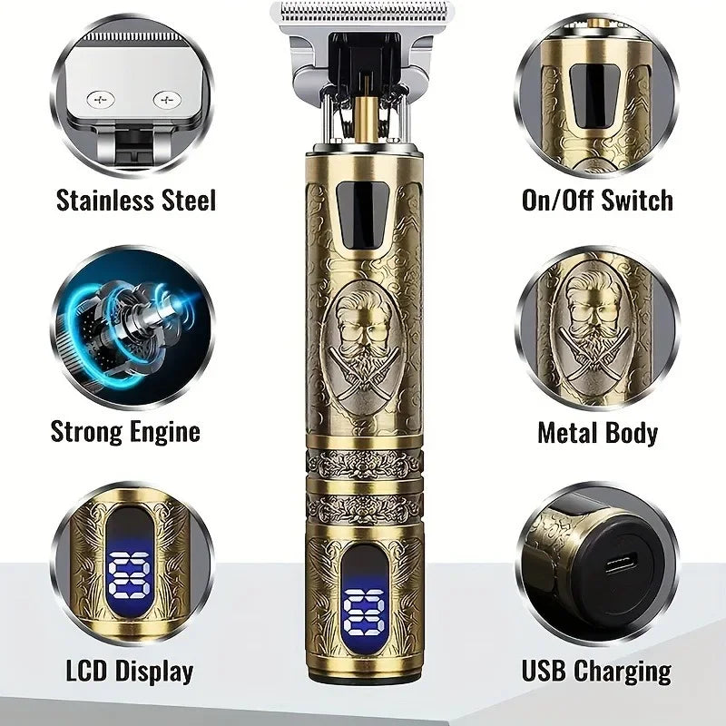 LCD Display T9 Electric Hairber 0mm Shaver Hair Trimer Home Appliances Travel Barber Razors Shaving Machine for Men Trimmer Man