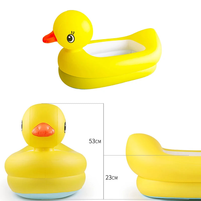 Infant Cartoon Inflatable Duck Bathing Pool Play Water Pit Bathing Basin Suitable For 0-6 Years Old Baby Inflatable Water Pool