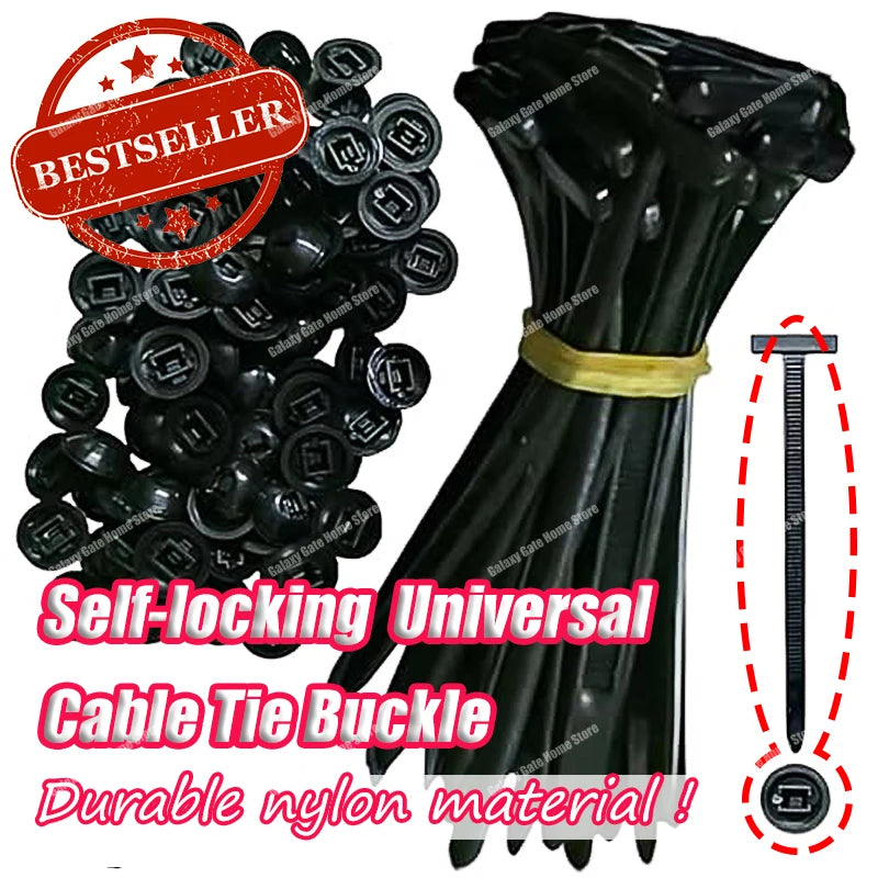 Self-locking Nylon Universal Cable Tie Buckle Household Plastic Fixed Strap Iron Cable Gap Car Instrument Zip Ties 20/50/100pcs