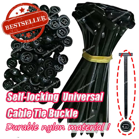Self-locking Nylon Universal Cable Tie Buckle Household Plastic Fixed Strap Iron Cable Gap Car Instrument Zip Ties 20/50/100pcs