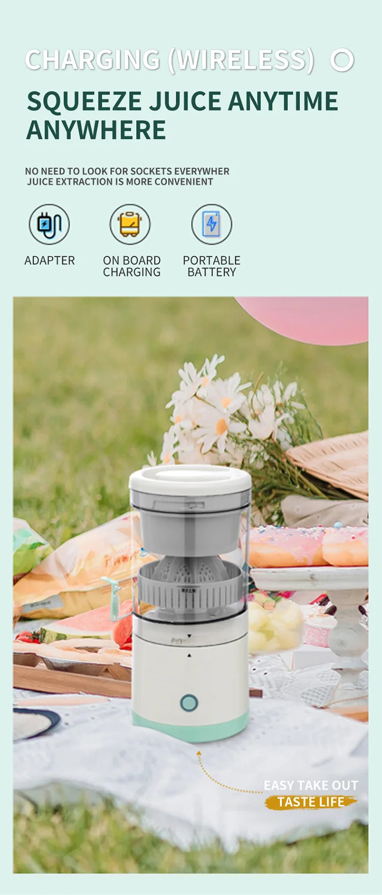 Wireless Juicer Automatic Orange Lemon Juicer USB Charge Juice Separator Portable Fruit Extractor Squeezer Pressure Juicers