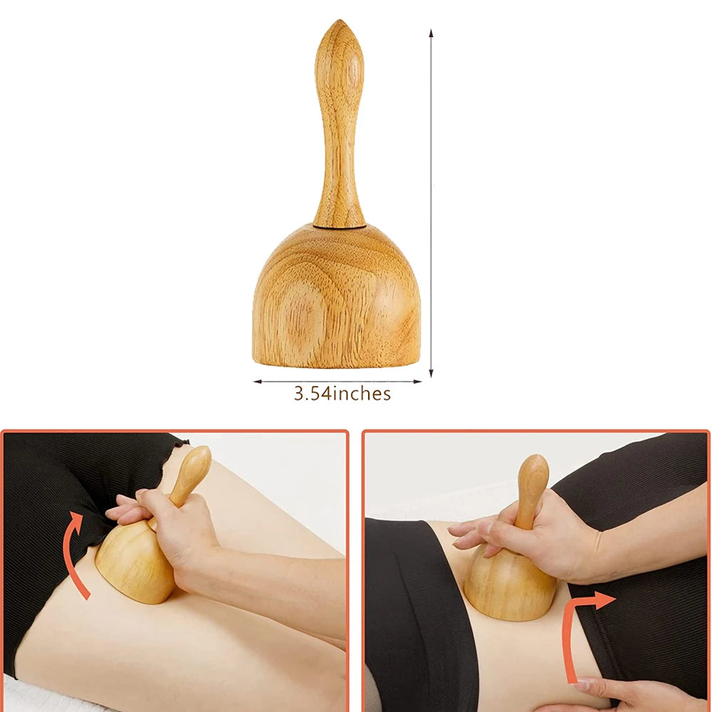 Wood Massage Tools Gua Sha Board Handheld Wooden Scraper Massage Rolls Lymphatic Drainage Tool for Release Cellulite Sore Muscle