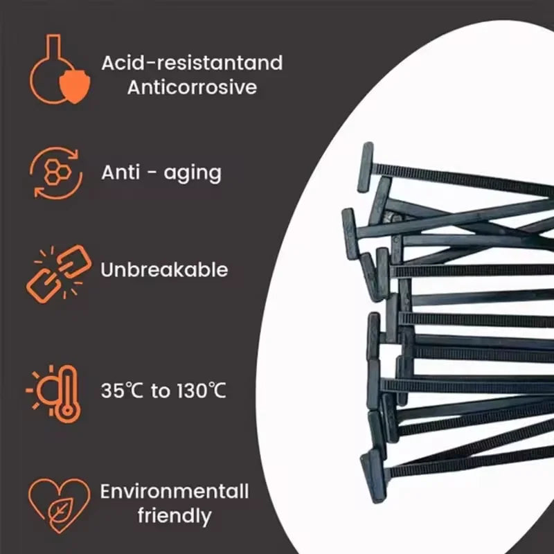 Self-locking Nylon Universal Cable Tie Buckle Household Plastic Fixed Strap Iron Cable Gap Car Instrument Zip Ties 20/50/100pcs